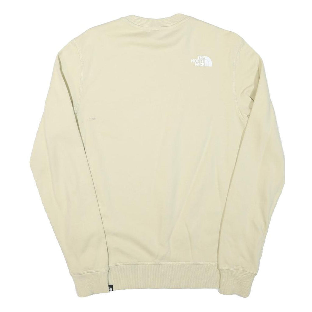 THE NORTH FACE Mens Cream Sweatshirt Crew Neck S Cotton Blend Lightweight