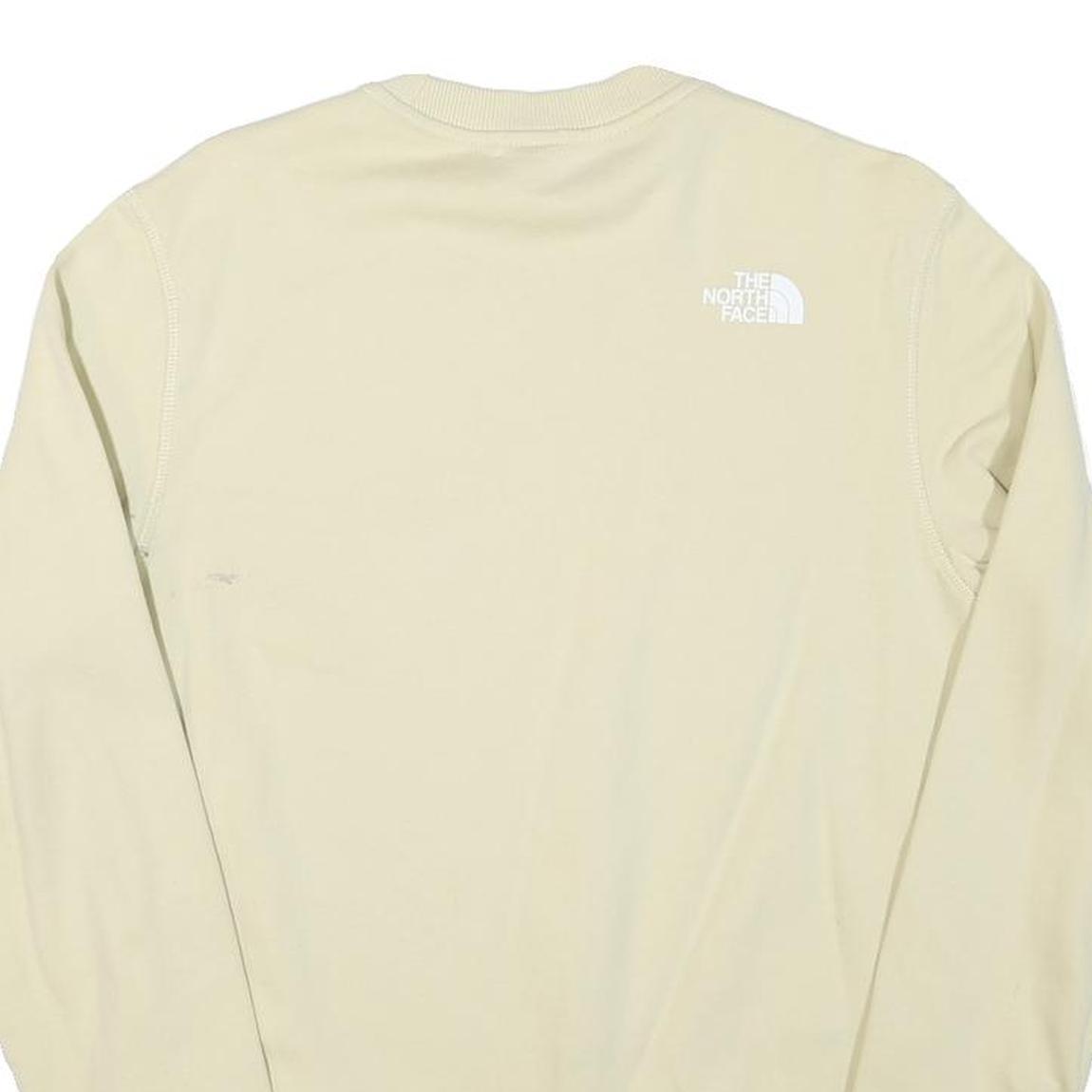 THE NORTH FACE Mens Cream Sweatshirt Crew Neck S Cotton Blend Lightweight