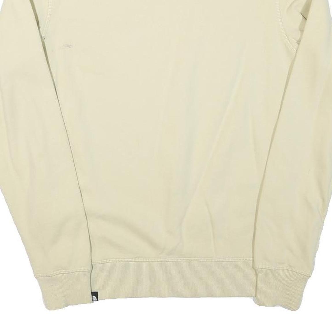 THE NORTH FACE Mens Cream Sweatshirt Crew Neck S Cotton Blend Lightweight