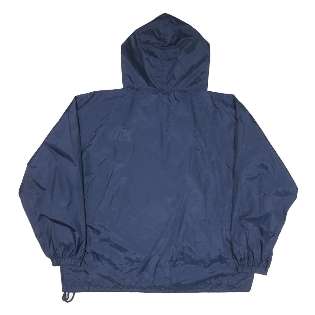 HIBBETT Mens Navy Blue Windbreaker XL Nylon Plain Hooded Zip Jacket Auburn Logo