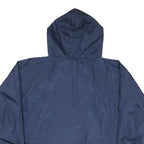 HIBBETT Mens Navy Blue Windbreaker XL Nylon Plain Hooded Zip Jacket Auburn Logo