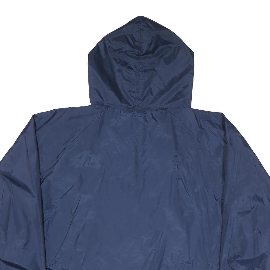HIBBETT Mens Navy Blue Windbreaker XL Nylon Plain Hooded Zip Jacket Auburn Logo