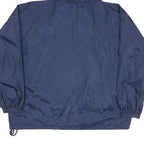 HIBBETT Mens Navy Blue Windbreaker XL Nylon Plain Hooded Zip Jacket Auburn Logo