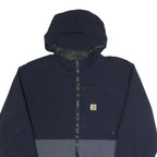 CARHARTT Mens Navy & Grey Zip Jacket L Polyamide Blend Outdoor Casual Stylish