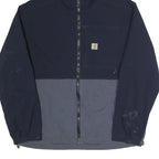 CARHARTT Mens Navy & Grey Zip Jacket L Polyamide Blend Outdoor Casual Stylish