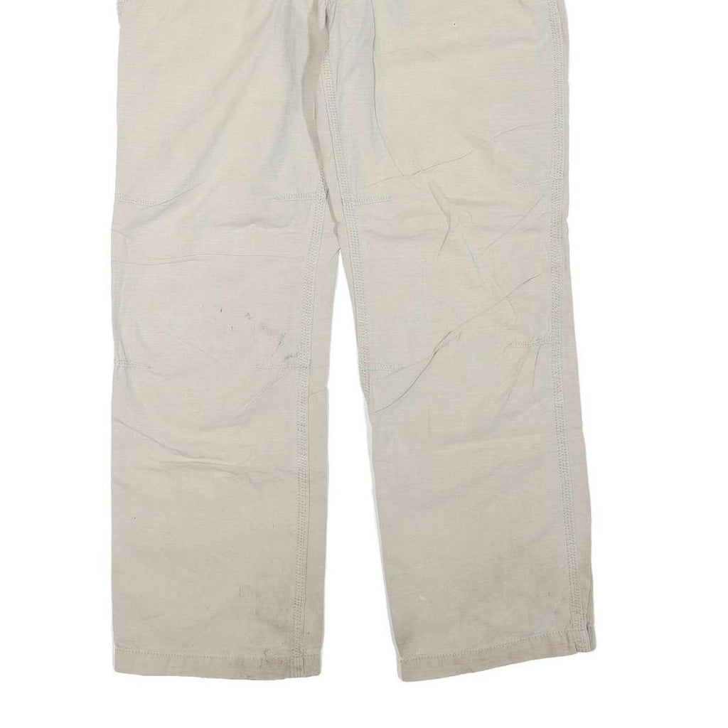 CARHARTT Mens Cotton Blend Beige Regular Straight Trousers W32 L30 Durable