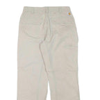 CARHARTT Mens Cotton Blend Beige Regular Straight Trousers W32 L30 Durable