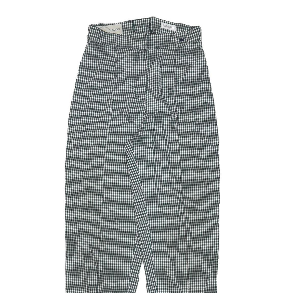 SPENGLER Womens Polyester Blend Relaxed Tapered Trousers W25 L29 Checked Print