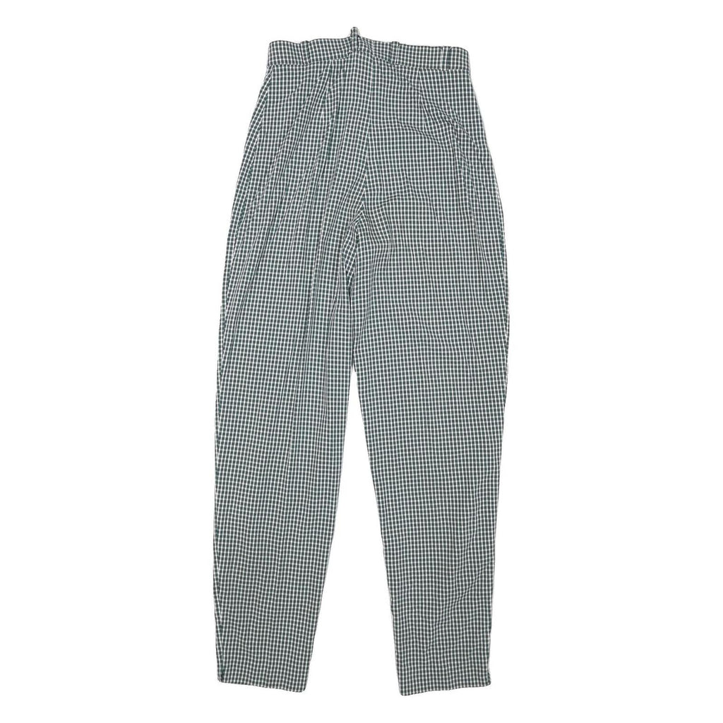 SPENGLER Womens Polyester Blend Relaxed Tapered Trousers W25 L29 Checked Print