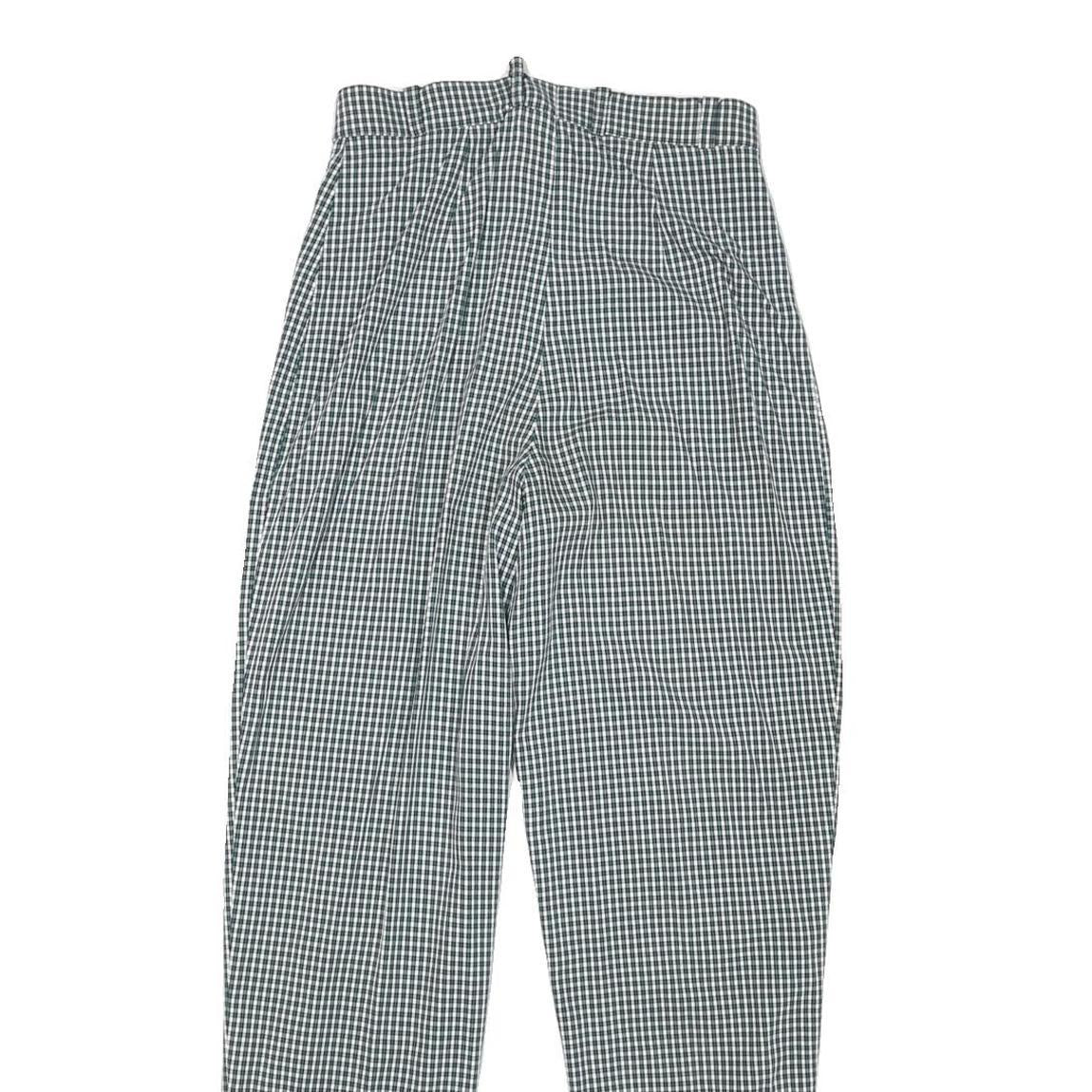 SPENGLER Womens Polyester Blend Relaxed Tapered Trousers W25 L29 Checked Print