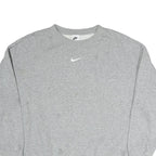 NIKE Mens Grey Crew Neck M Cotton Logo Embroidered Casual Sweatshirt