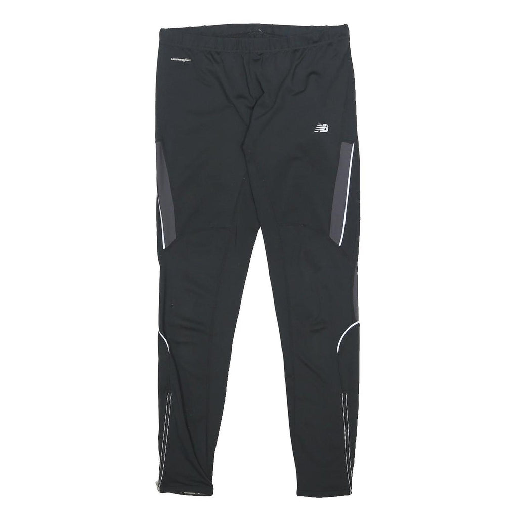 NEW BALANCE Mens Joggers Black & Grey Slim Tapered M W28 L27 Reflective Logo