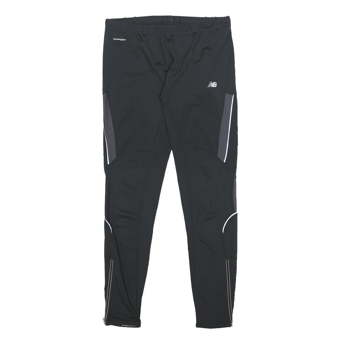 NEW BALANCE Mens Joggers Black & Grey Slim Tapered M W28 L27 Reflective Logo