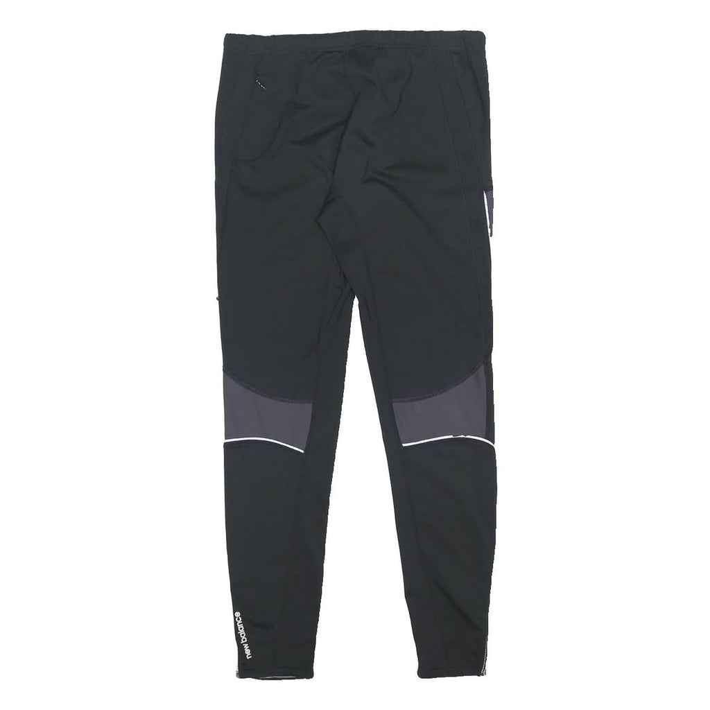 NEW BALANCE Mens Joggers Black & Grey Slim Tapered M W28 L27 Reflective Logo
