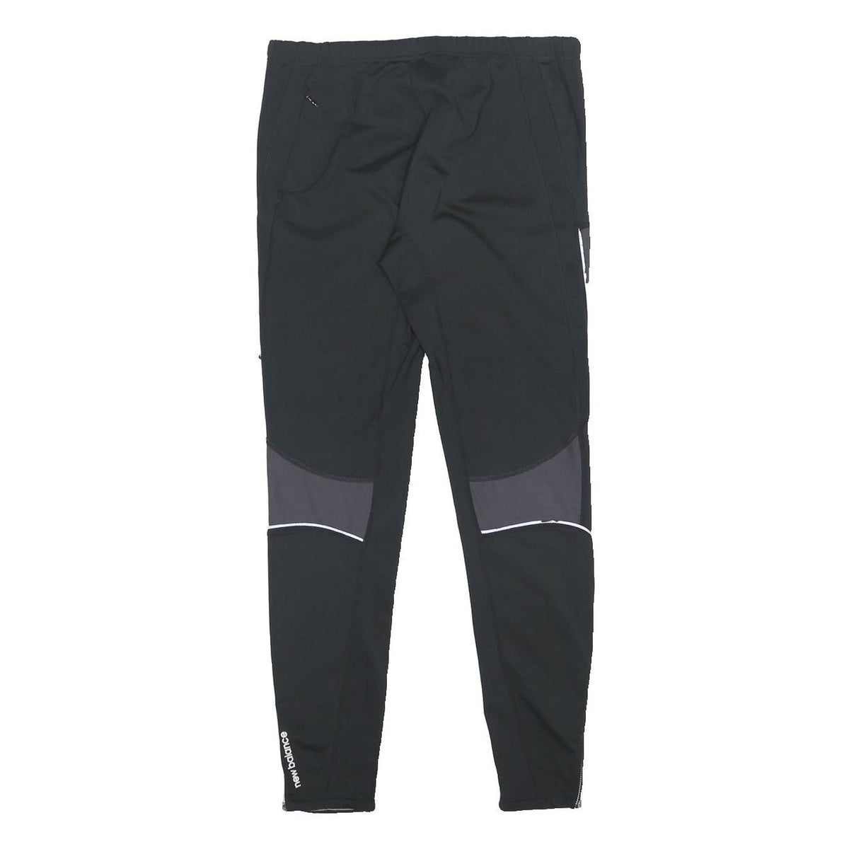 NEW BALANCE Mens Joggers Black & Grey Slim Tapered M W28 L27 Reflective Logo