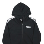 PUMA Womens Black Hoodie S Full Zip Zip Up Logo Tape Sleeve