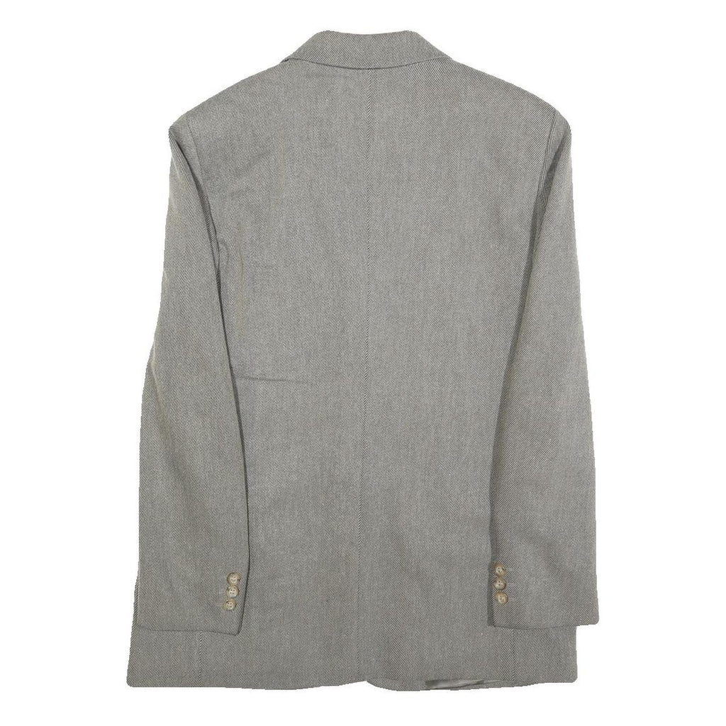 WEEKEND MAX MARA Womens Grey Wool Blend Blazer Jacket UK 10 Herringbone Button