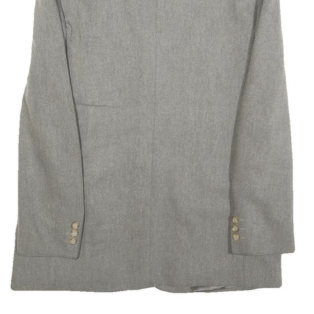 WEEKEND MAX MARA Womens Grey Wool Blend Blazer Jacket UK 10 Herringbone Button