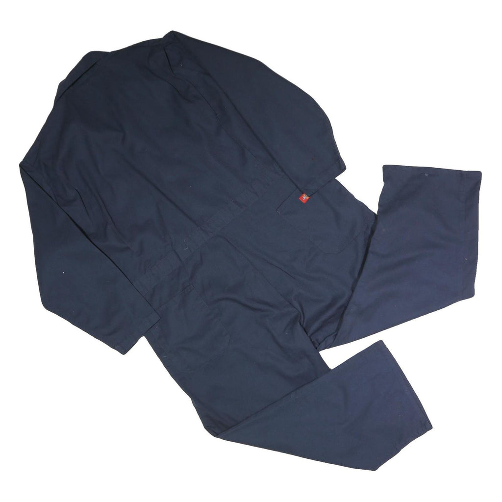 DICKIES Mens Navy Blue Polyester Blend Dungarees Relaxed Fit Plain 2XL W50 L25