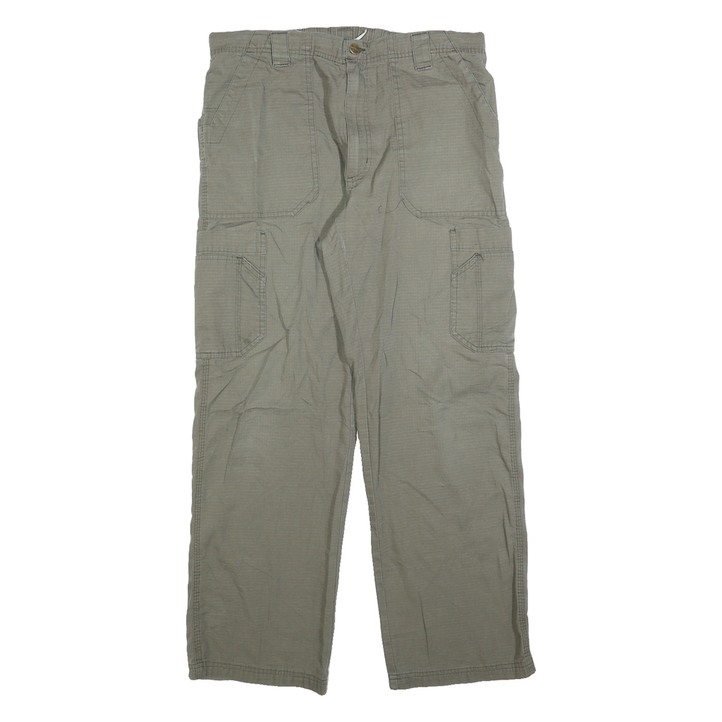 CARHARTT Mens Cotton Blend Beige Regular Straight Trousers W32 L30 Durable