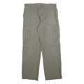 CARHARTT Mens Cotton Blend Beige Regular Straight Trousers W32 L30 Durable