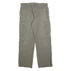 CARHARTT Mens Cotton Blend Beige Regular Straight Trousers W32 L30 Durable
