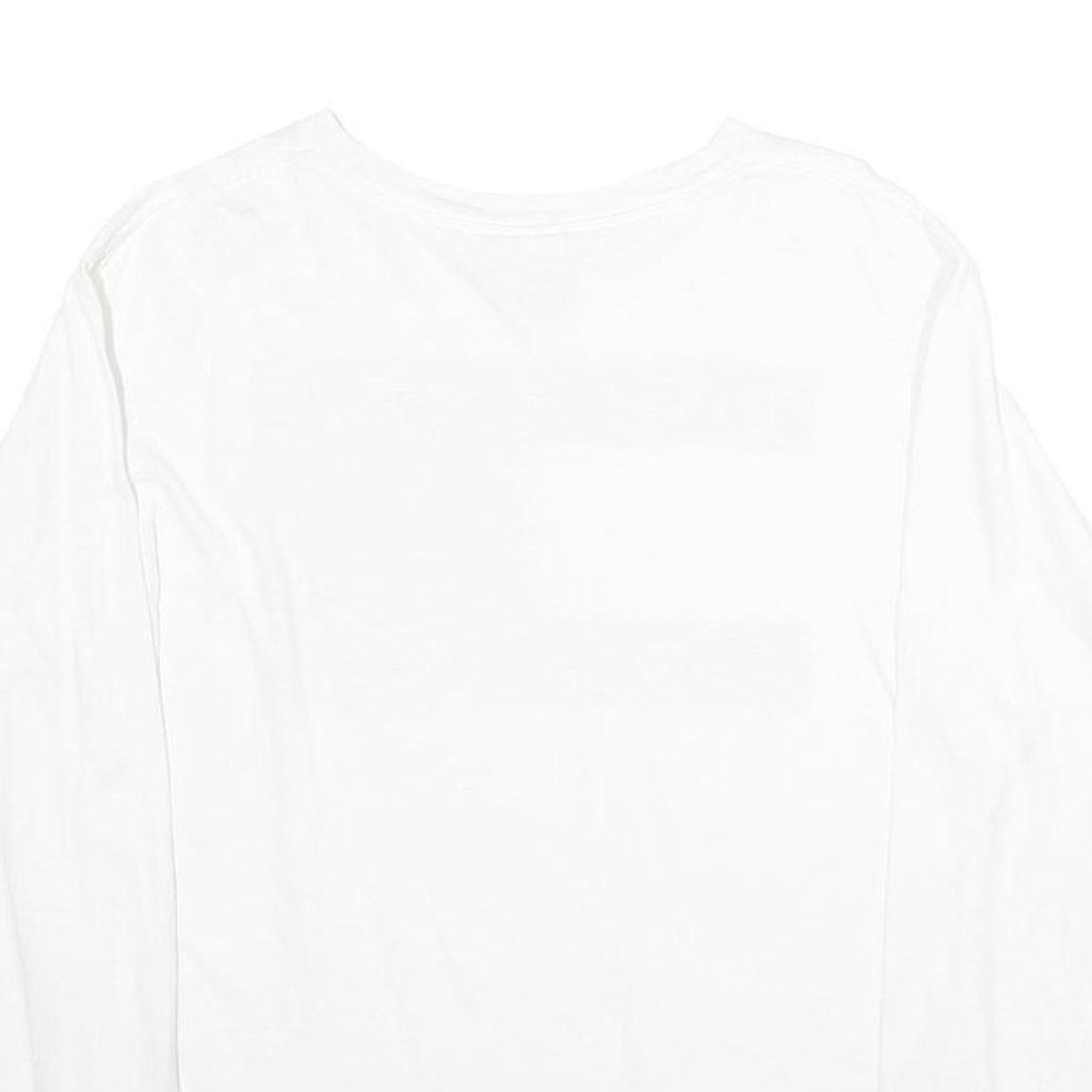 TOMMY HILFIGER Mens White Graphic T-Shirt L Long Sleeve Crew Neck Cotton