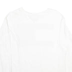 TOMMY HILFIGER Mens White Graphic T-Shirt L Long Sleeve Crew Neck Cotton