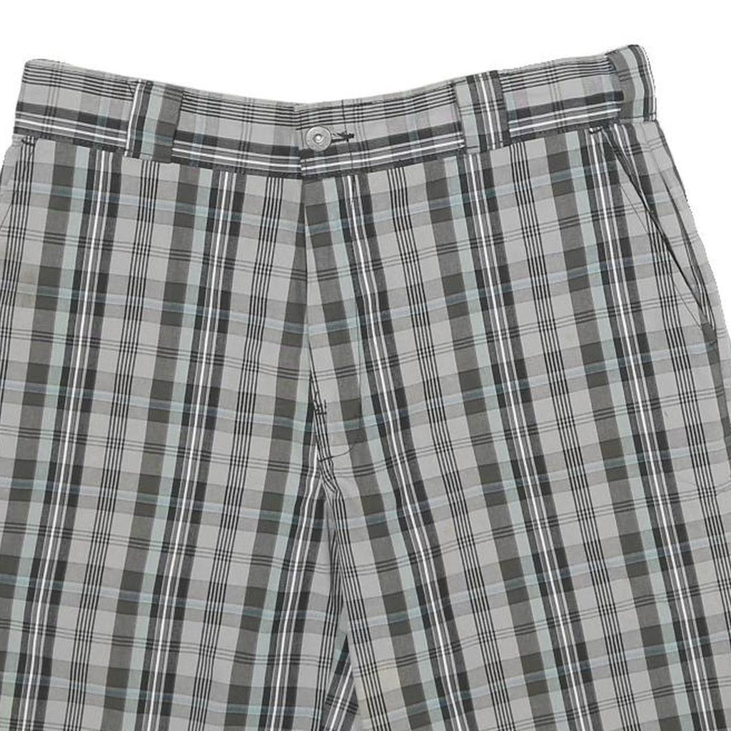 DICKIES Mens Shorts Grey Black Plaid M W32 Cargo Cotton Blend Casual