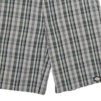 DICKIES Mens Shorts Grey Black Plaid M W32 Cargo Cotton Blend Casual