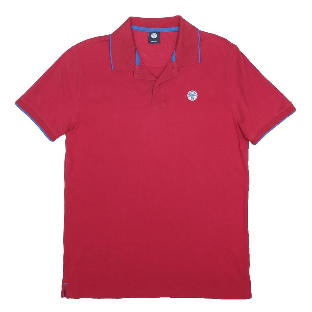 NORTH SAILS Mens Red Polo Shirt S Cotton Short Sleeve Basic Comfortable