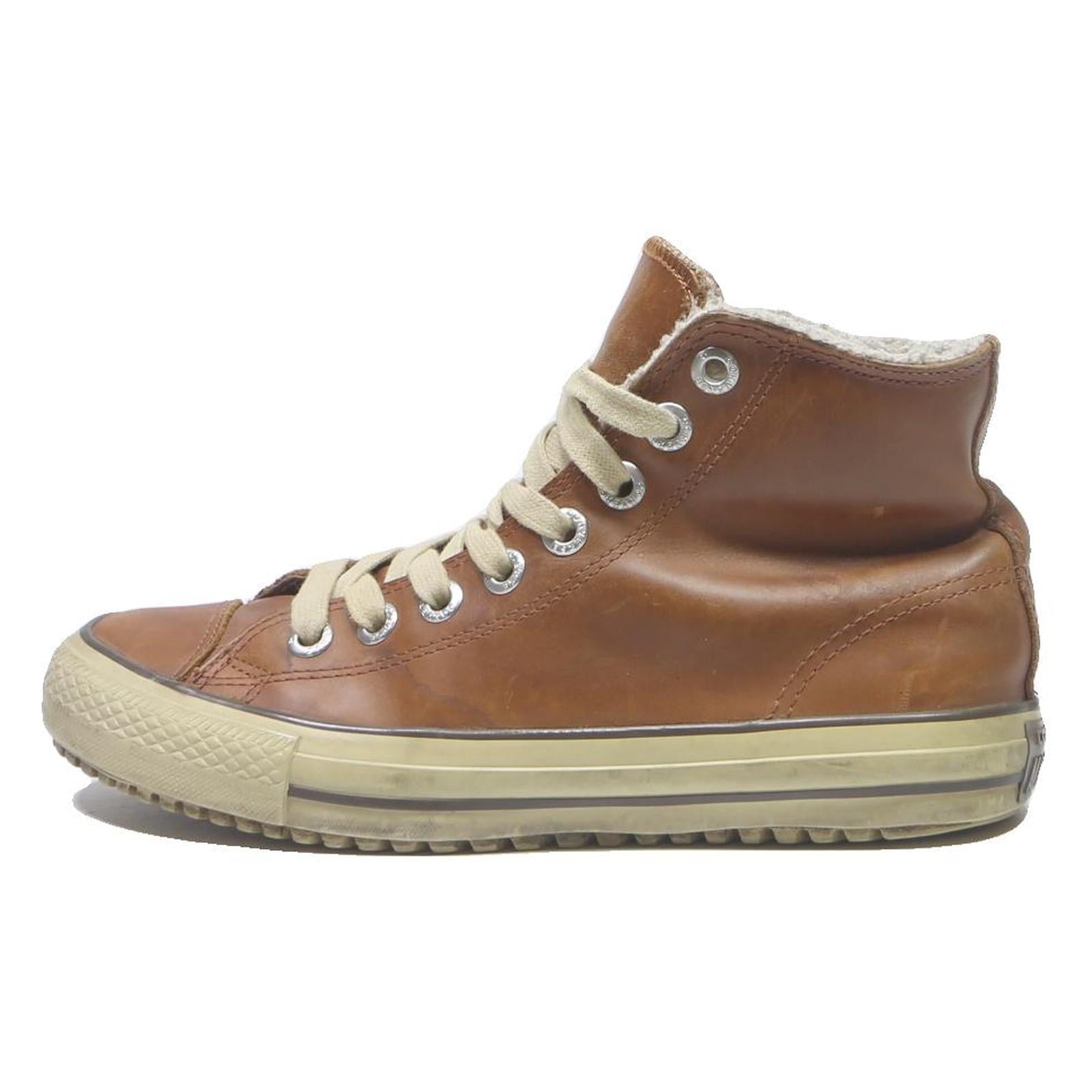 CONVERSE Chuck Taylor All Star Womens Ankle Boots Leather Brown UK 7.5 Fleece