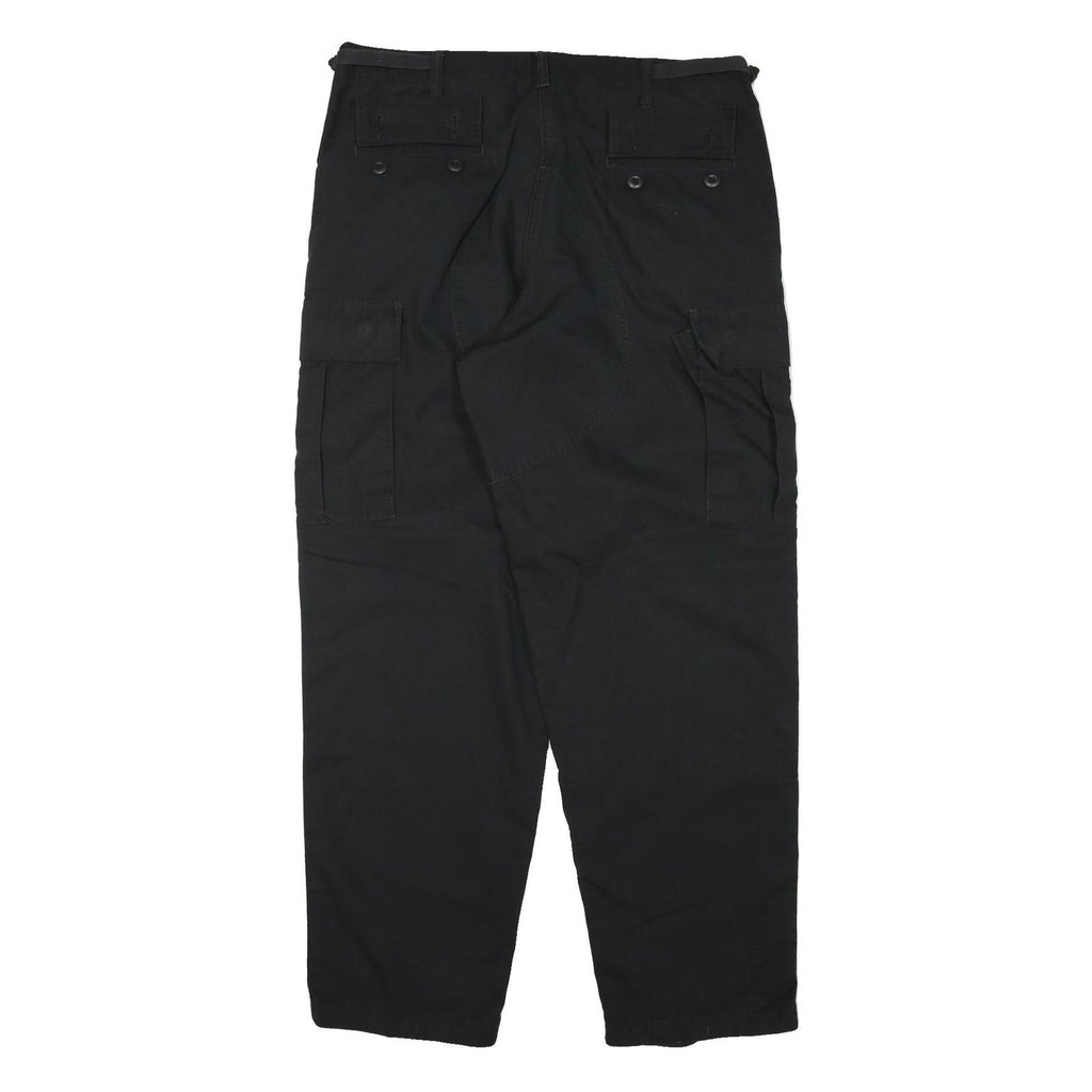 TRU-SPEC Mens Cotton Blend Black Regular Cargo Trousers W36 L33 Durable Zip