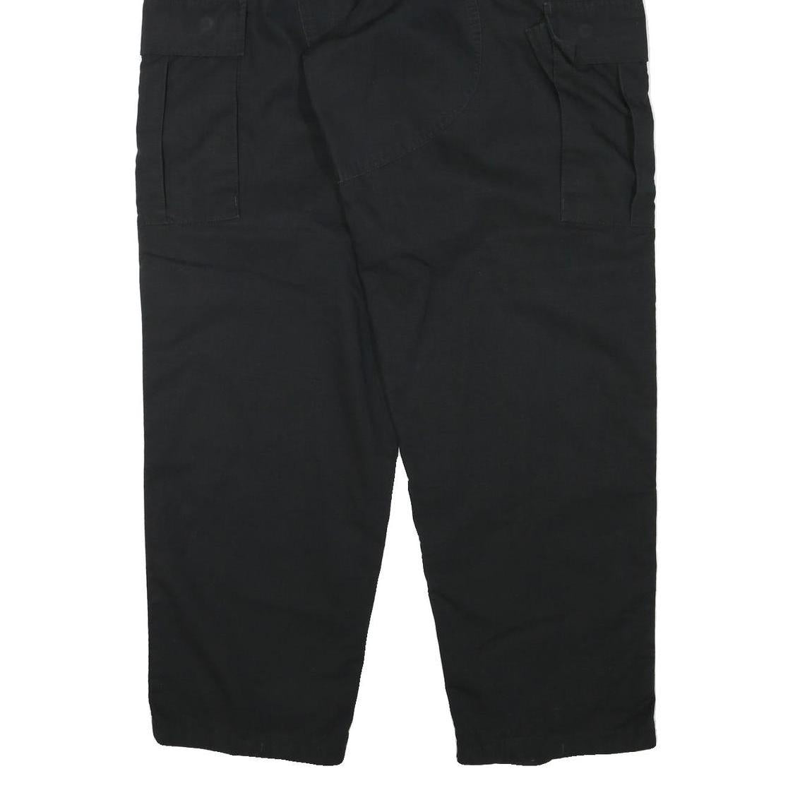 TRU-SPEC Mens Cotton Blend Black Regular Cargo Trousers W36 L33 Durable Zip