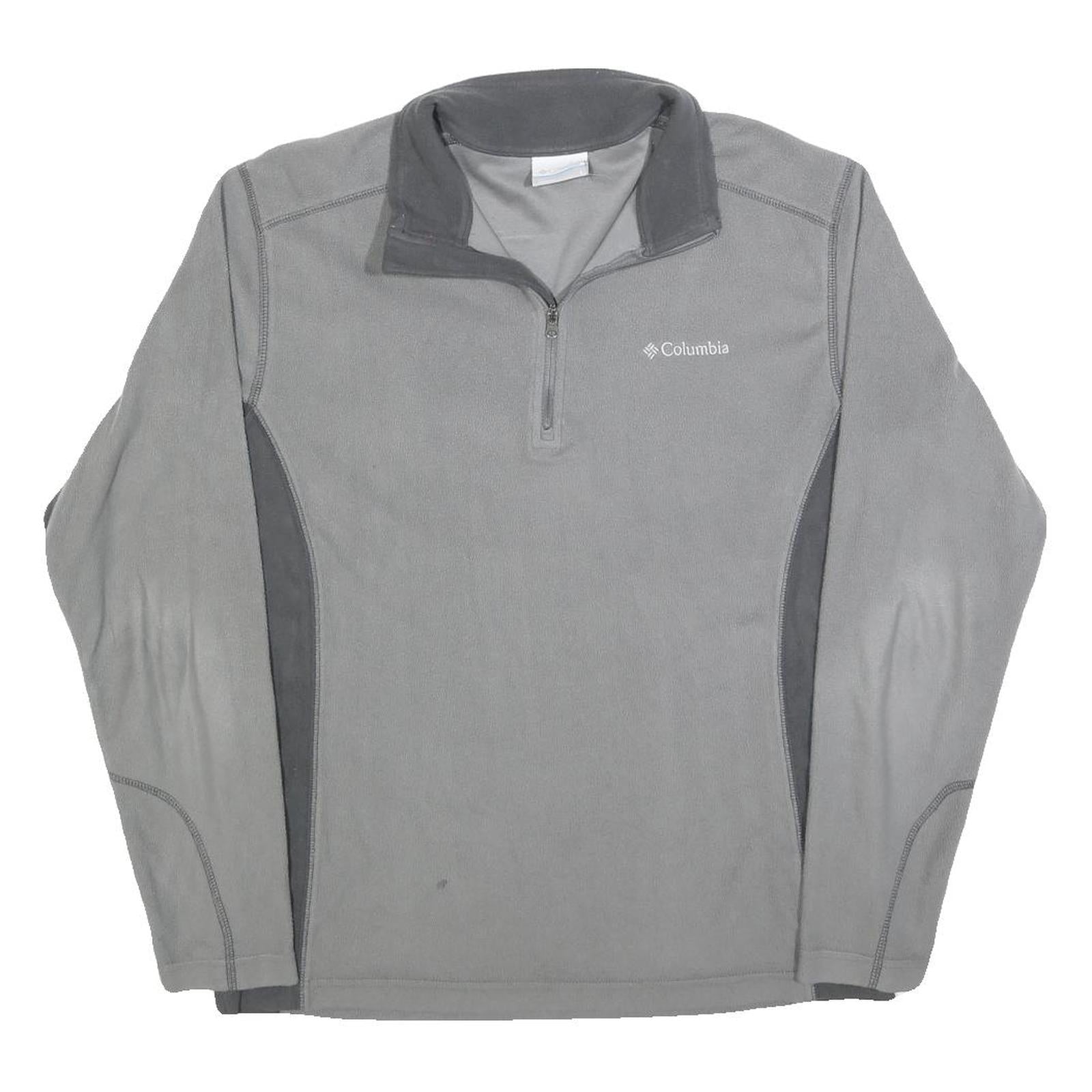 COLUMBIA Mens Grey Outdoor Pullover Plain High Neck Basic Knit S Soft Warm