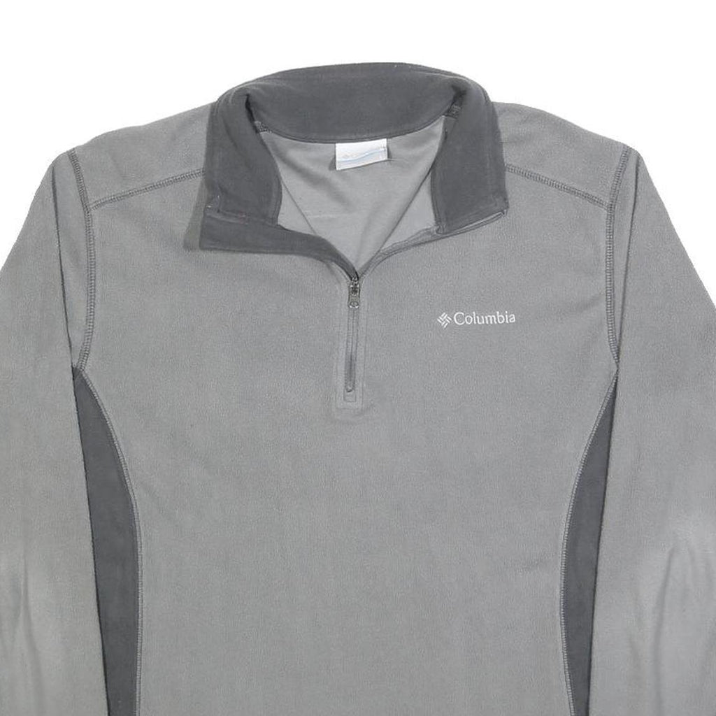 COLUMBIA Mens Grey Outdoor Pullover Plain High Neck Basic Knit S Soft Warm