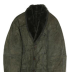 Womens Green Polyester Button Jacket XL Soft Touch Long Sleeve Classic Fit