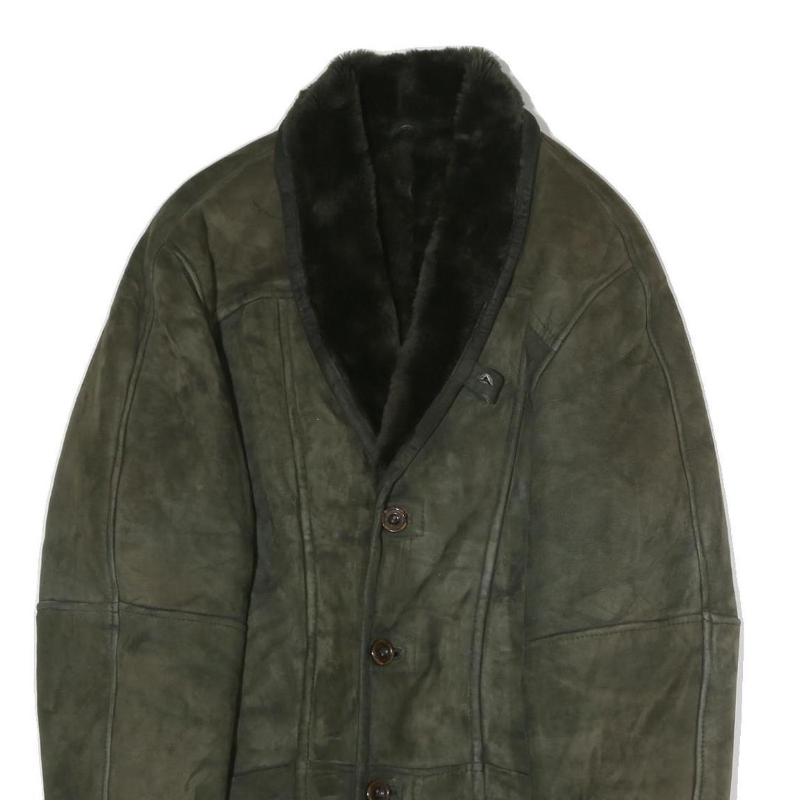 Womens Green Polyester Button Jacket XL Soft Touch Long Sleeve Classic Fit