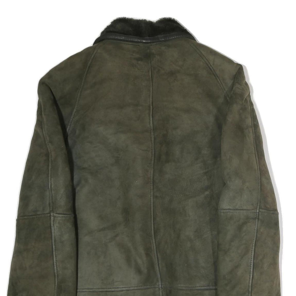 Womens Green Polyester Button Jacket XL Soft Touch Long Sleeve Classic Fit