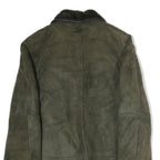 Womens Green Polyester Button Jacket XL Soft Touch Long Sleeve Classic Fit