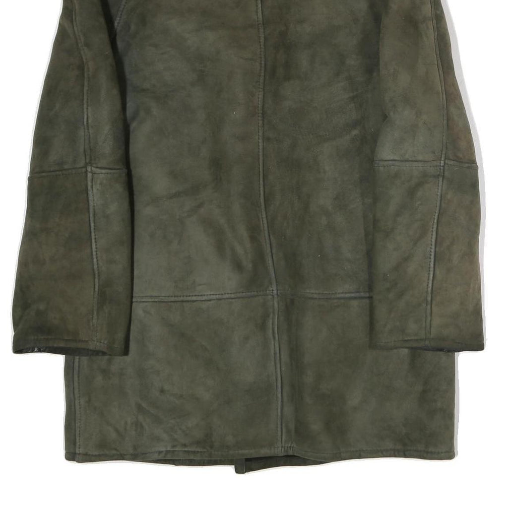 Womens Green Polyester Button Jacket XL Soft Touch Long Sleeve Classic Fit