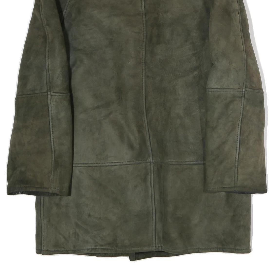 Womens Green Polyester Button Jacket XL Soft Touch Long Sleeve Classic Fit