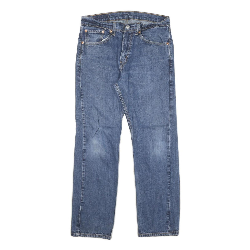 LEVI'S 505 Mens Jeans Blue Regular Straight Denim Medium W32 L30 Classic Zip Fit