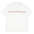 CALVIN KLEIN Mens White & Taupe Stripe Short Sleeve Polo Shirt XL Casual
