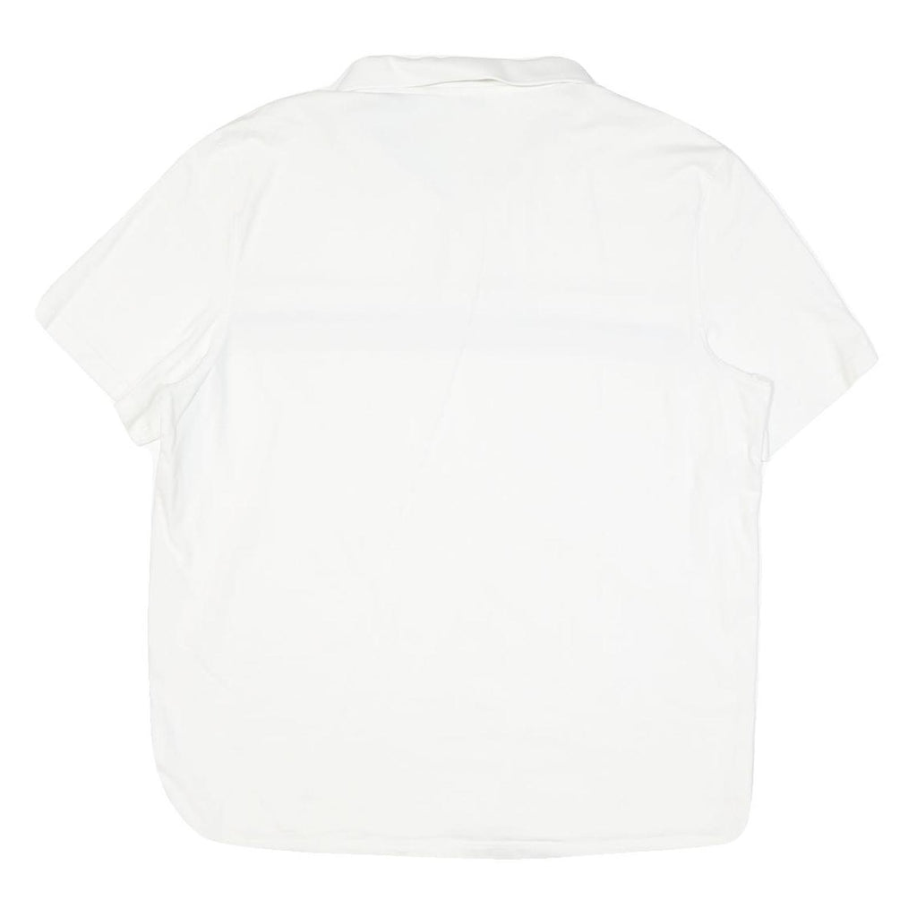 CALVIN KLEIN Mens White & Taupe Stripe Short Sleeve Polo Shirt XL Casual