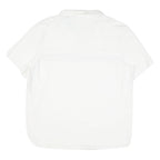 CALVIN KLEIN Mens White & Taupe Stripe Short Sleeve Polo Shirt XL Casual