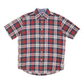 TOMMY HILFIGER Mens Red Blue White Check Shirt M Button-Down Cotton Blend