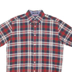 TOMMY HILFIGER Mens Red Blue White Check Shirt M Button-Down Cotton Blend