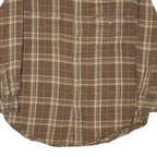 CHAPS RALPH LAUREN Mens Brown & Beige Check Shirt L Cotton Blend Casual Long