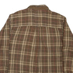 CHAPS RALPH LAUREN Mens Brown & Beige Check Shirt L Cotton Blend Casual Long